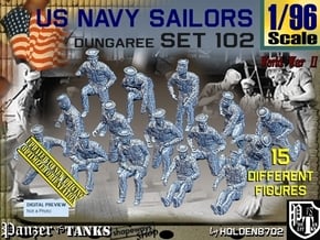 1/96 USN Dungaree Set 102 in Tan Fine Detail Plastic