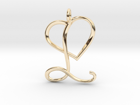 Heart L pendant in 14K Yellow Gold