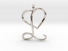 Heart L pendant in Platinum