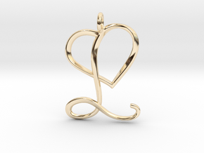 Heart L pendant in 14k Gold Plated Brass