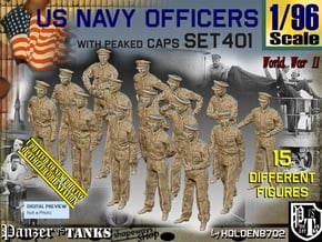 1/96 USN Officers Set401 in Tan Fine Detail Plastic