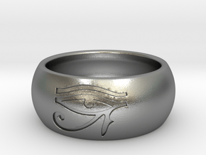 Ring engraved with "EYE of HORUS"  in Natural Silver: 10 / 61.5