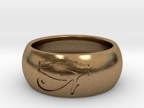 Ring engraved with "EYE of HORUS"  in Natural Brass: 10 / 61.5