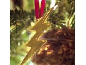 THE FLASH - Lightning Bolt Christmas Tree Ornament in Tan Fine Detail Plastic