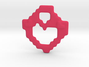 Blocky Heart Pendant in Pink Processed Versatile Plastic