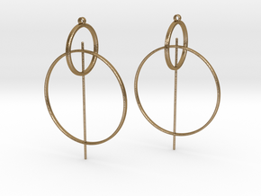 Modern Geometric Statement Earrings in Polished Gold Steel