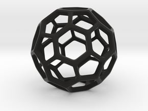 Geodesic Wire ::: Circle Pendant in Black Natural Versatile Plastic