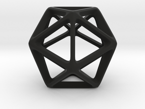 Geodesic Wire ::: Triangle Pendant in Black Natural Versatile Plastic