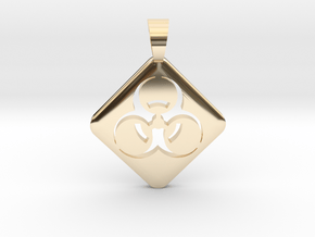 BIOHAZARD ! [pendant] in 14k Gold Plated Brass