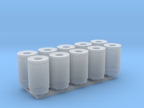 DSB 80L Affaldsbeholder (10stk) 1:120 in Tan Fine Detail Plastic