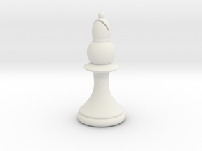 Pawns with Hats - Bishop in White Premium Versatile Plastic: Small