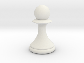 Pawns with Hats - Pawn in White Premium Versatile Plastic: Small