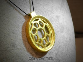 Surround ::: Circle Pendant ::: v.01 in Polished Gold Steel