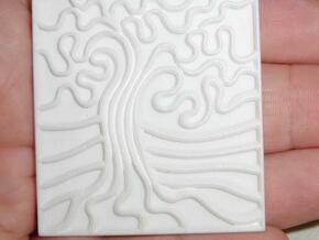 Oak Stamp - 50mm v1a in White Natural Versatile Plastic