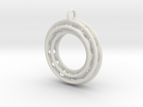 Pendant: Moebius Triple Ø 30mm in White Natural Versatile Plastic