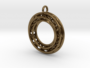 Pendant: Moebius Triple Ø 30mm in Natural Bronze