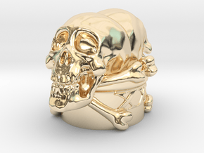 Poison Skulls Bottlestop in 14k Gold Plated Brass