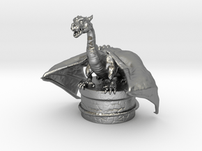Fantasy Dragon Bottlestopper in Natural Silver
