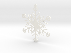 Latticework Snowflake Ornament in White Processed Versatile Plastic