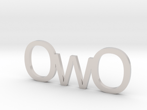 OwO in Rhodium Plated Brass