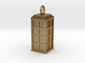 Tardis Pendant   Gold and Beautiful in Polished Gold Steel