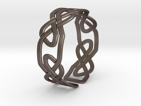 Celtic Knot Bracelet in Polished Bronzed Silver Steel: Small