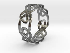 Celtic Knot Bracelet in Fine Detail Polished Silver: Large