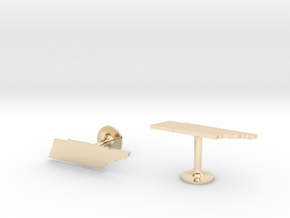 Tennessee State Cufflinks in 14k Gold Plated Brass