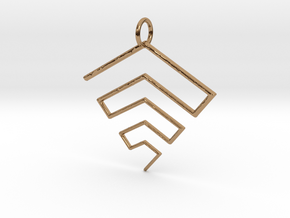 Inverted 2D Pyramid Pendant in Polished Brass
