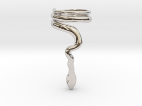 Snake Clip/Roll-Stopper 15 mm in Rhodium Plated Brass