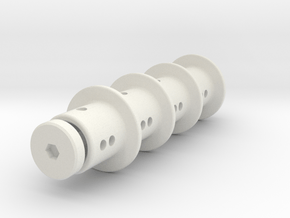 TC Adjustable Body Mount 6mm (Set) in White Natural Versatile Plastic