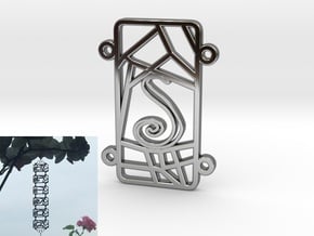 Personalised Inkscape Voronoi Pattern Bracelet (S) in Fine Detail Polished Silver
