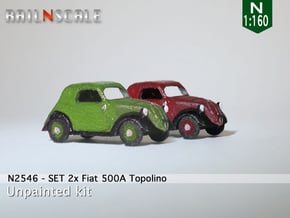 Fiat Topolino SET (N 1:160) in Smooth Fine Detail Plastic