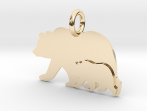 Mama and Baby Bear in 14k Gold Plated Brass