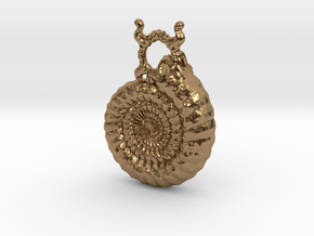 Ammonite Pendant in Natural Brass