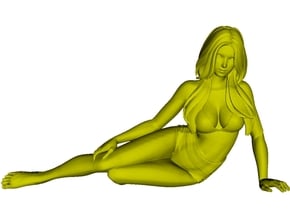 1/35 scale bikini beach girl posing figure C in Tan Fine Detail Plastic