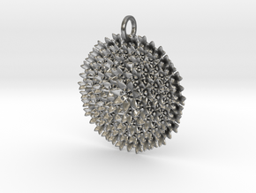 Fractal Bouquet Pendant in Natural Silver