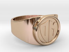 Thin Signet ring (Customizable) in 14k Rose Gold Plated Brass