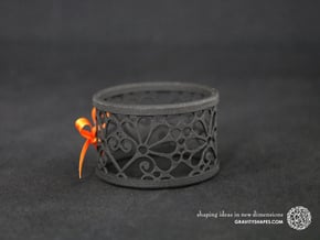 A large napkin ring with Mosaic-3b in Black Natural Versatile Plastic