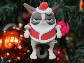 Ho Ho Hum Cat- Christmas Ornament/Tree Topper in Full Color Sandstone
