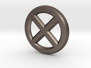 X in Polished Bronzed Silver Steel