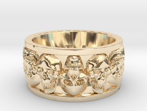 Faced Skullring (Size 10) in 14K Yellow Gold