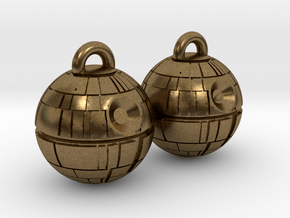 Death Star Earrings in Natural Bronze