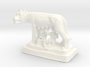 Capitoline Wolf - Romulus and Remus in White Processed Versatile Plastic