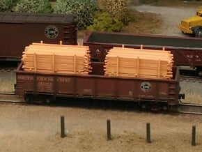 Lumber Load N Scale: 40' Gondola in Tan Fine Detail Plastic