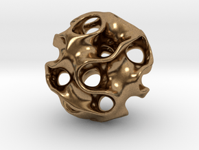GYROID Spheroid Pendant - 20mm in Natural Brass