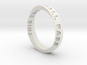 THIS TOO SHALL PASS MOBIUS RING LARGER SIZE 4.5mm  in White Natural Versatile Plastic: 9.75 / 60.875