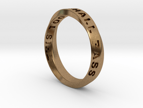 THIS TOO SHALL PASS MOBIUS RING LARGER SIZE 4.5mm  in Natural Brass: 9.75 / 60.875
