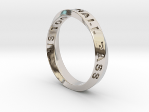 THIS TOO SHALL PASS MOBIUS RING LARGER SIZE 4.5mm  in Rhodium Plated Brass: 9.75 / 60.875