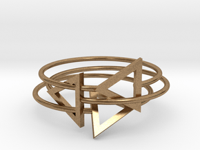 Triangles Ring in Natural Brass